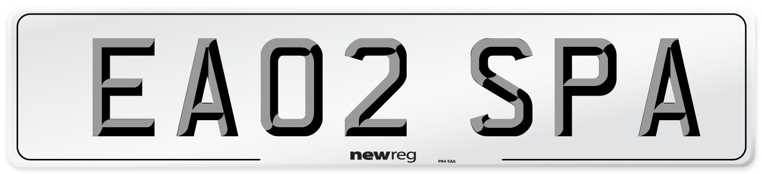 EA02 SPA Number Plate from New Reg